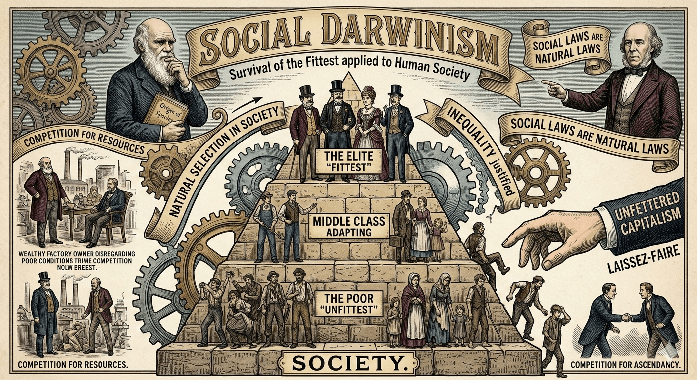 Sociological Visualization of Social Darwinism and Hierarchy