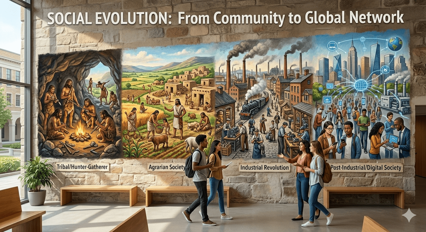 Sociological Visualization of Social Evolution and Progress