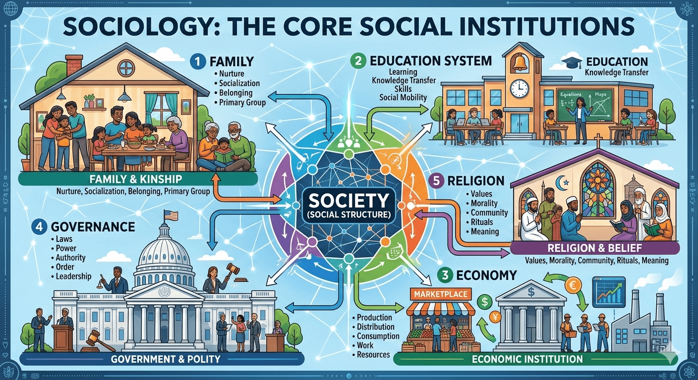 Sociological Visualization of Social Institutions and Structure