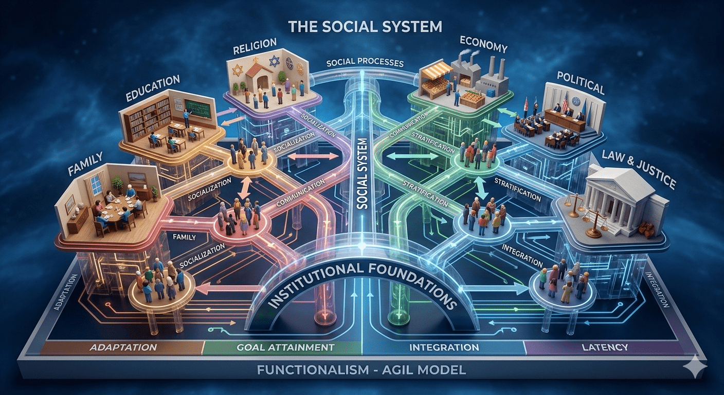 Sociological Visualization of the Social System and AGIL Schema