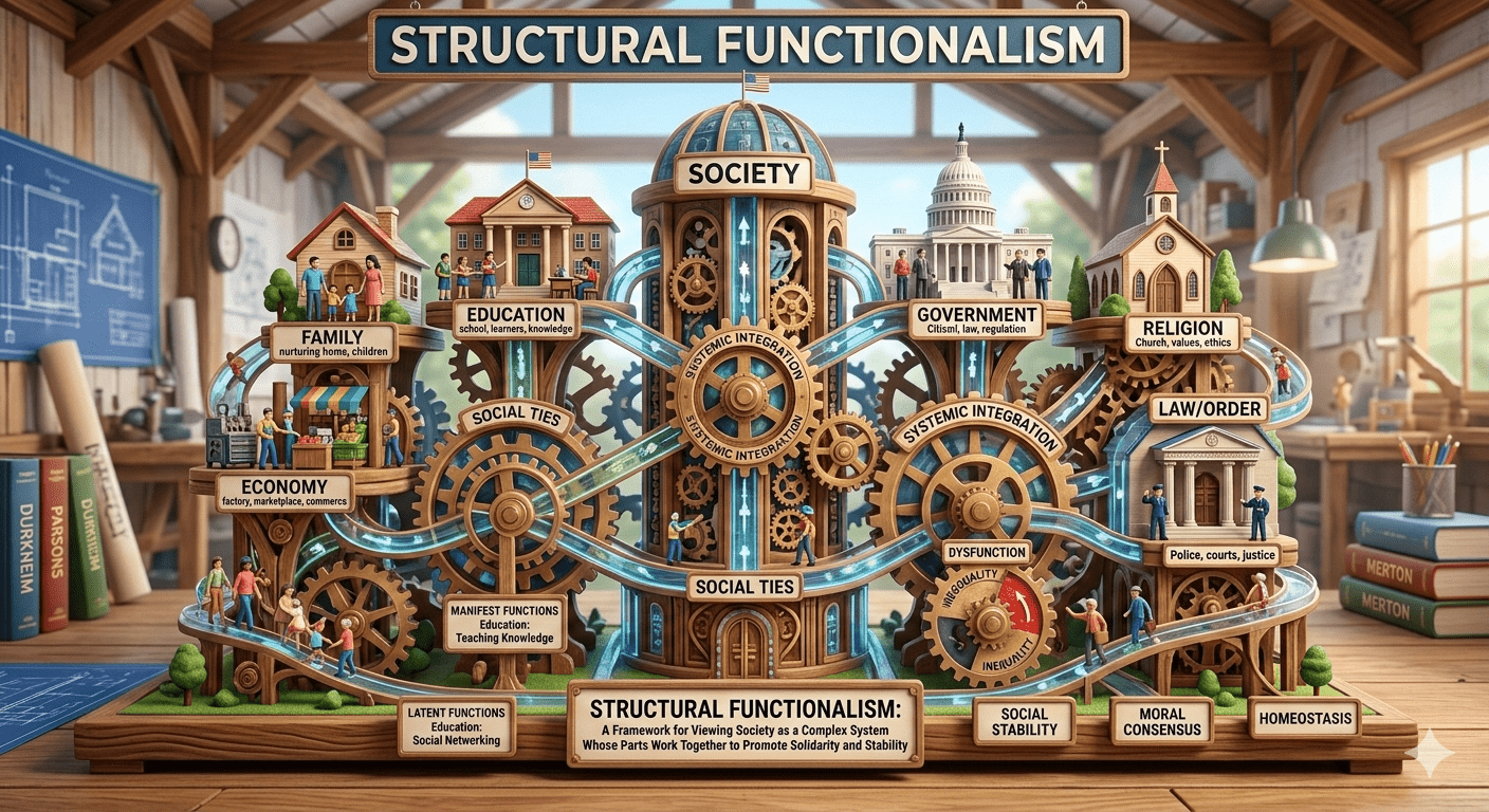 Sociological Visualization of Structural Functionalism and Equilibrium