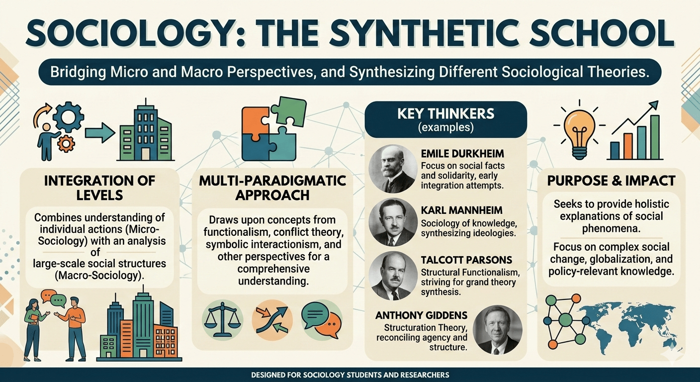 Sociological Visualization of the Synthetic School and Interdisciplinarity